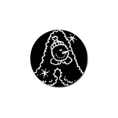 Funny Snowball Doodle Black White Golf Ball Marker