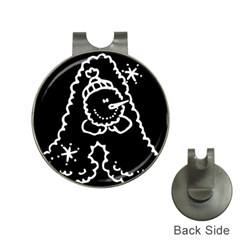 Funny Snowball Doodle Black White Hat Clips With Golf Markers by yoursparklingshop