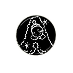 Funny Snowball Doodle Black White Hat Clip Ball Marker