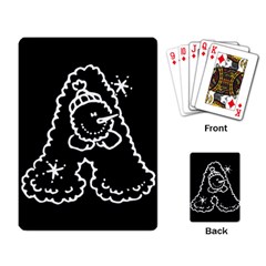 Funny Snowball Doodle Black White Playing Card by yoursparklingshop