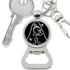 Funny Snowball Doodle Black White Bottle Opener Key Chains