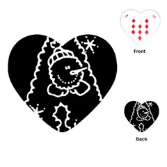 Funny Snowball Doodle Black White Playing Cards (heart)  by yoursparklingshop