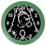 Funny Snowball Doodle Black White Color Wall Clocks Front