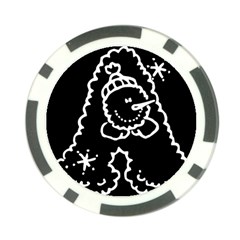 Funny Snowball Doodle Black White Poker Chip Card Guards (10 Pack) 