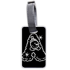 Funny Snowball Doodle Black White Luggage Tags (one Side)  by yoursparklingshop