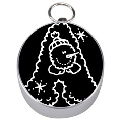 Funny Snowball Doodle Black White Silver Compasses by yoursparklingshop