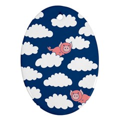 When Pigs Fly Oval Ornament (two Sides)