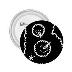 Funny Black And White Doodle Snowballs 2 25  Buttons by yoursparklingshop