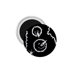 Funny Black And White Doodle Snowballs 1 75  Magnets by yoursparklingshop