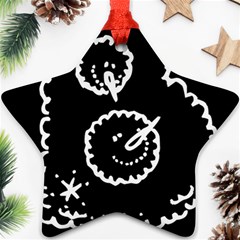 Funny Black And White Doodle Snowballs Ornament (star) 