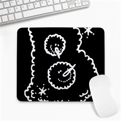 Funny Black And White Doodle Snowballs Large Mousepads