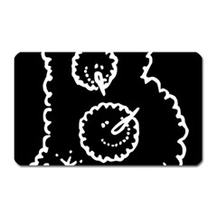 Funny Black And White Doodle Snowballs Magnet (rectangular) by yoursparklingshop