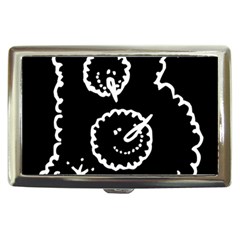 Funny Black And White Doodle Snowballs Cigarette Money Cases by yoursparklingshop