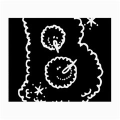 Funny Black And White Doodle Snowballs Small Glasses Cloth by yoursparklingshop