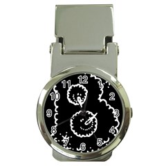 Funny Black And White Doodle Snowballs Money Clip Watches