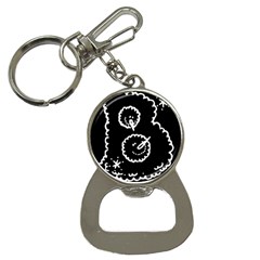 Funny Black And White Doodle Snowballs Bottle Opener Key Chains by yoursparklingshop