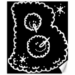 Funny Black And White Doodle Snowballs Canvas 8  X 10 