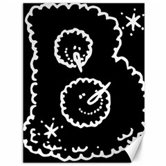 Funny Black And White Doodle Snowballs Canvas 36  X 48  