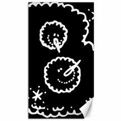 Funny Black And White Doodle Snowballs Canvas 40  X 72   by yoursparklingshop