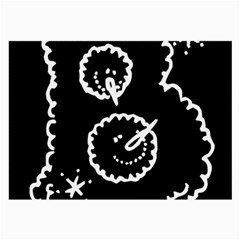 Funny Black And White Doodle Snowballs Large Glasses Cloth (2-side)