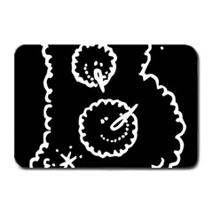 Funny Black And White Doodle Snowballs Plate Mats