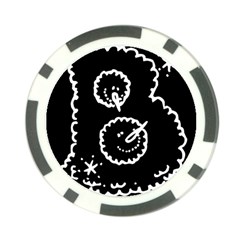 Funny Black And White Doodle Snowballs Poker Chip Card Guards by yoursparklingshop