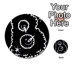 Funny Black And White Doodle Snowballs Multi-purpose Cards (round)  by yoursparklingshop