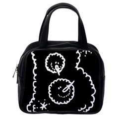 Funny Black And White Doodle Snowballs Classic Handbags (one Side) by yoursparklingshop