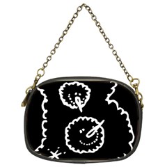 Funny Black And White Doodle Snowballs Chain Purses (two Sides)  by yoursparklingshop