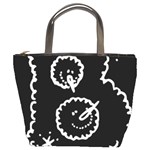 Funny Black And White Doodle Snowballs Bucket Bags Front