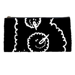 Funny Black And White Doodle Snowballs Pencil Cases