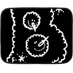 Funny Black And White Doodle Snowballs Double Sided Fleece Blanket (mini) 