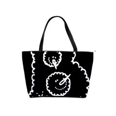 Funny Black And White Doodle Snowballs Shoulder Handbags by yoursparklingshop