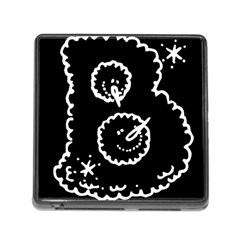 Funny Black And White Doodle Snowballs Memory Card Reader (square) by yoursparklingshop