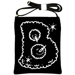 Funny Black And White Doodle Snowballs Shoulder Sling Bags by yoursparklingshop