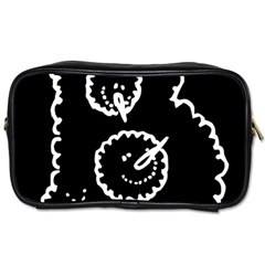 Funny Black And White Doodle Snowballs Toiletries Bags by yoursparklingshop