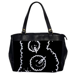 Funny Black And White Doodle Snowballs Office Handbags by yoursparklingshop