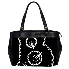 Funny Black And White Doodle Snowballs Office Handbags (2 Sides)  by yoursparklingshop