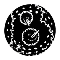 Funny Black And White Doodle Snowballs Ornament (round Filigree)  by yoursparklingshop