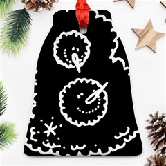 Funny Black And White Doodle Snowballs Bell Ornament (2 Sides)