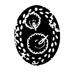 Funny Black And White Doodle Snowballs Oval Filigree Ornament (2-side)  by yoursparklingshop