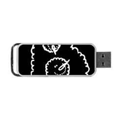 Funny Black And White Doodle Snowballs Portable Usb Flash (one Side) by yoursparklingshop