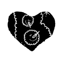 Funny Black And White Doodle Snowballs Standard 16  Premium Heart Shape Cushions by yoursparklingshop