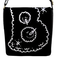 Funny Black And White Doodle Snowballs Flap Messenger Bag (s) by yoursparklingshop