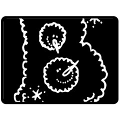 Funny Black And White Doodle Snowballs Double Sided Fleece Blanket (large)  by yoursparklingshop