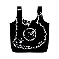 Funny Black And White Doodle Snowballs Full Print Recycle Bags (m)  by yoursparklingshop