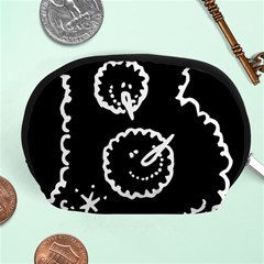 Funny Black And White Doodle Snowballs Accessory Pouches (medium)  by yoursparklingshop