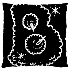 Funny Black And White Doodle Snowballs Large Flano Cushion Case (one Side) by yoursparklingshop