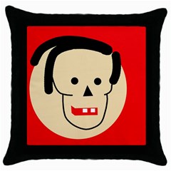 Face Throw Pillow Case (black)