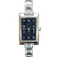 Blue Abstract Decor Rectangle Italian Charm Watch